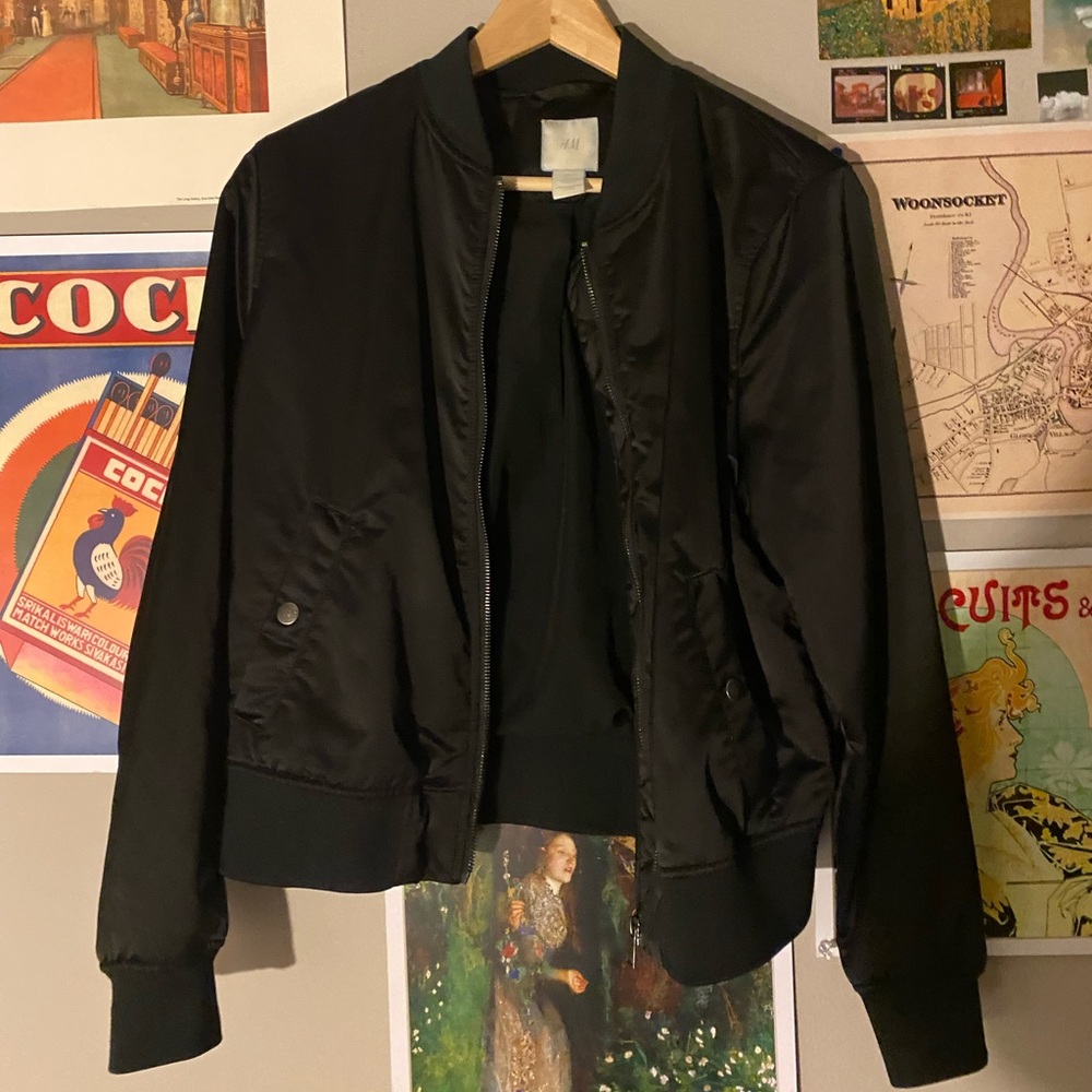 H&M Faux Leather Bomber Jacket